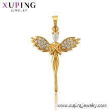 33969 xuping joyería moda chapado en oro 24k ángel encanto piedra colgante